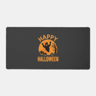 Happy Halloween Ghost Pumpkin Vector Design Desk Mat
