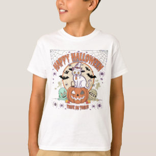 Happy Halloween Ghost Scary Pumpkin Cat T-Shirt