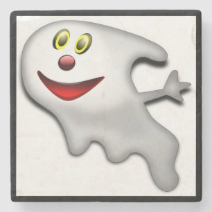 "HAPPY HALLOWEEN" GHOST STONE COASTER