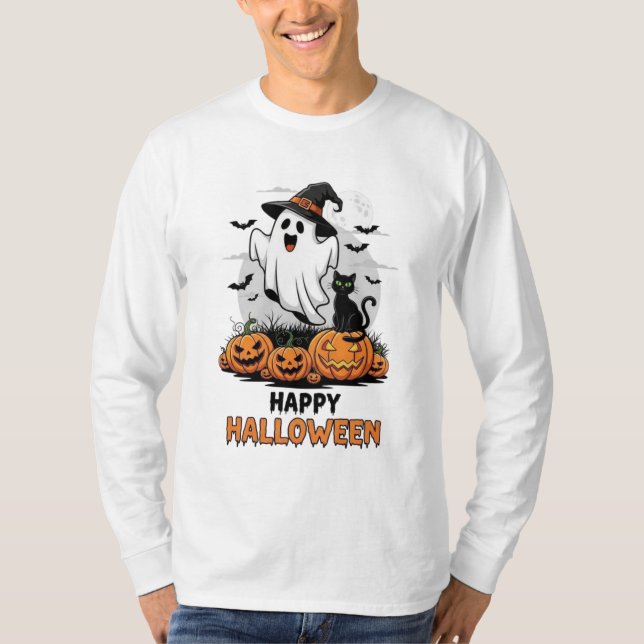 Happy Halloween Ghost T-Shirt (Front)