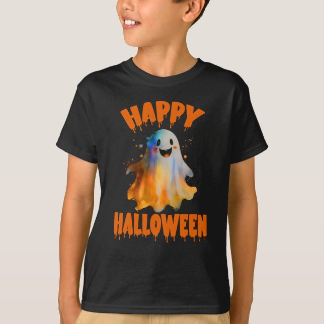 Happy Halloween Ghost T-Shirt (Front)