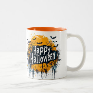 Happy Halloween Ghost Two-Tone Coffee Mug