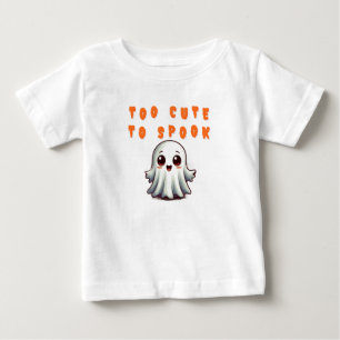 Happy Halloween Ghost With Bats And Leaves 🎃 Baby T-Shirt