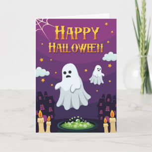 Happy Halloween Ghosts Greeting Card