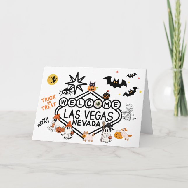 Happy Halloween Ghosts Las Vegas Card (Front)