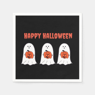 Happy Halloween Ghosts with Jack-o-Lanterns Napkin