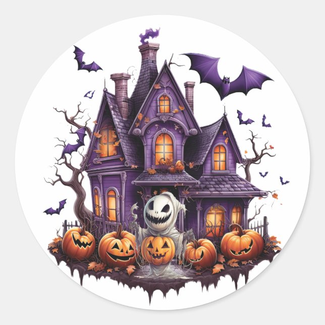 Happy Halloween Ghoul Classic Round Sticker (Front)
