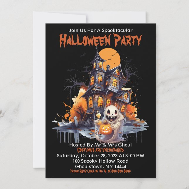 Happy Halloween Ghoul Invitation (Front)