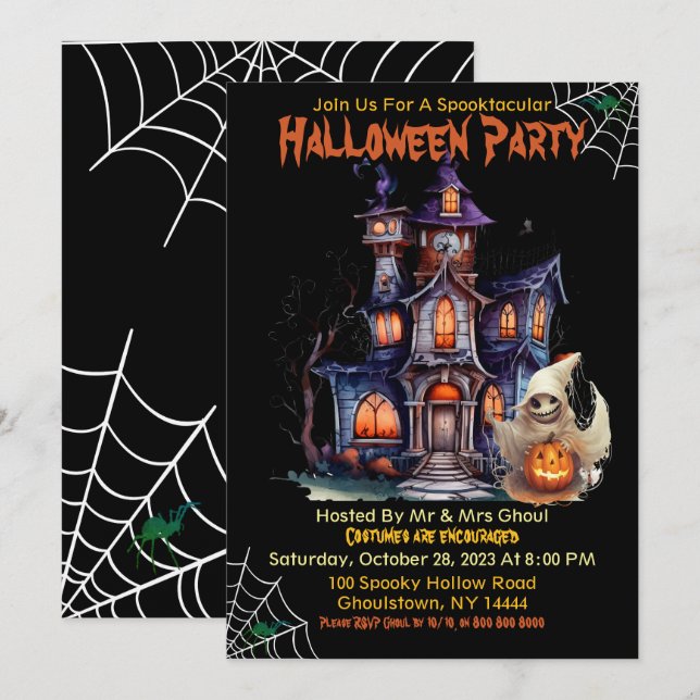 Happy Halloween Ghoul Invitation (Front/Back)
