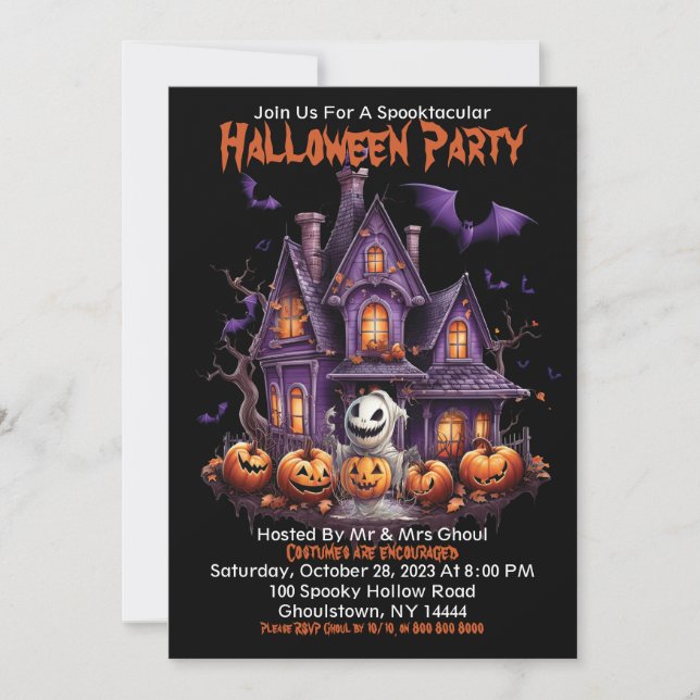 Happy Halloween Ghoul Invitation (Front)