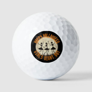 Happy Halloween-Girl Golfers Night Out Golf Balls