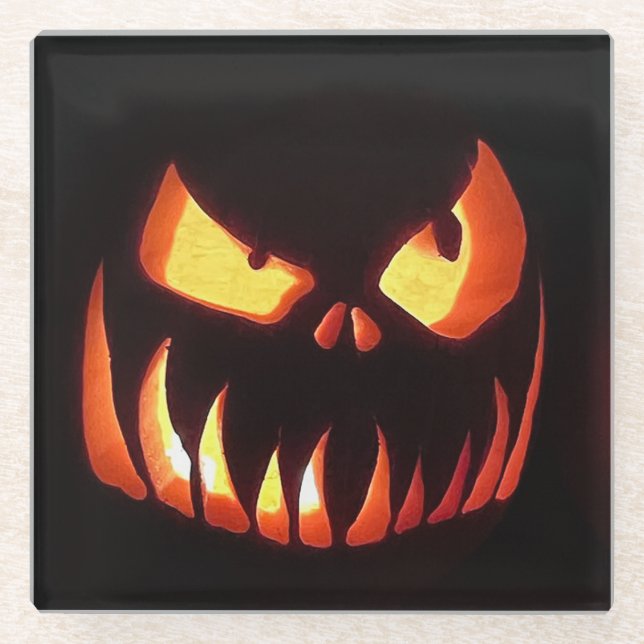 Happy Halloween Glass Coaster (Front)