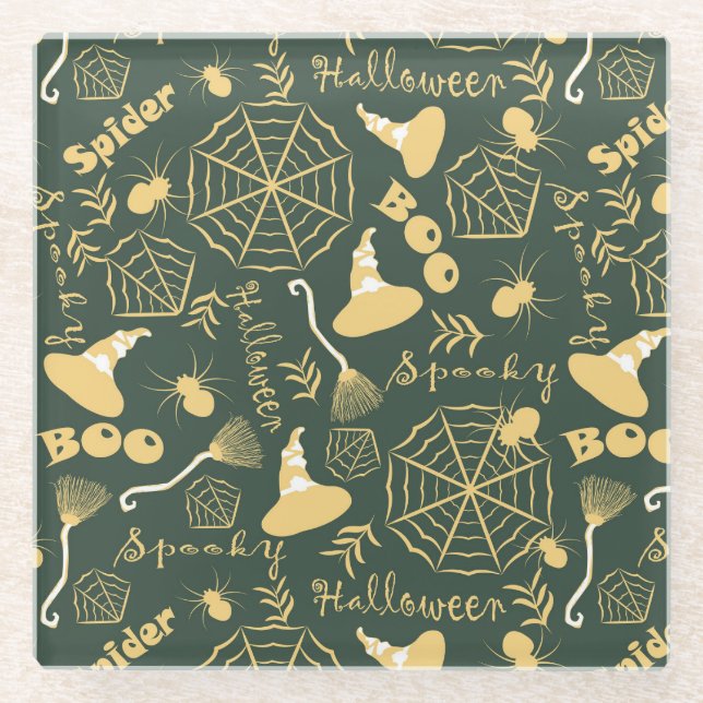 Happy Halloween Glass Coaster (Front)