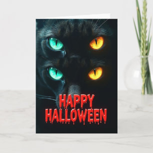 Happy Halloween Glowing Eyes Card