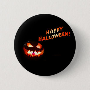 HAPPY HALLOWEEN - Glowing Jack-O-Lantern 6 Cm Round Badge