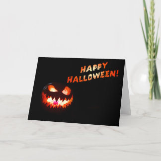 HAPPY HALLOWEEN - Glowing Jack-O-Lantern Card