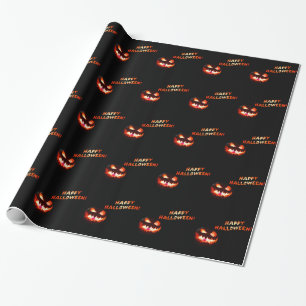 HAPPY HALLOWEEN - Glowing Jack-O-Lantern Wrapping Paper
