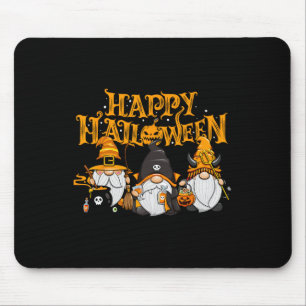 Happy Halloween Gnomes Autumn Pumpkin Fall Holiday Mouse Mat