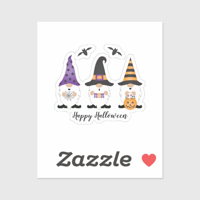 Happy Halloween Gnomes Purple Orange (Sheet)