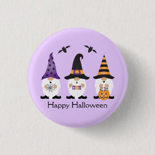 Happy Halloween Gnomes Purple Orange 3 Cm Round Badge
