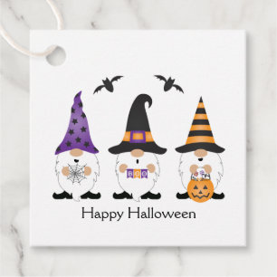 Happy Halloween Gnomes Purple Orange Favour Tags