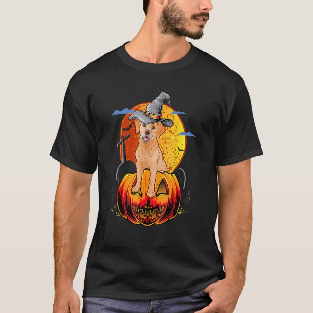 Happy Halloween Golden Retriever Dogs Halloween T-Shirt (Front)