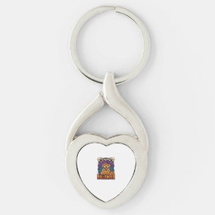 Happy Halloween Golden Retriever Witch Hat Pumpkin Key Ring