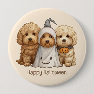 Happy Halloween Goldendoodle Dogs 10 Cm Round Badge