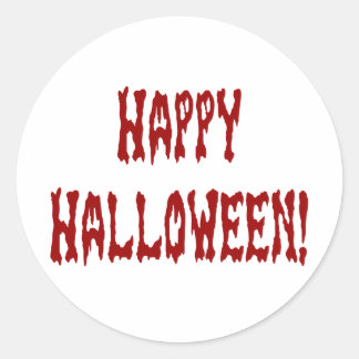 Happy Halloween Gore Text Classic Round Sticker