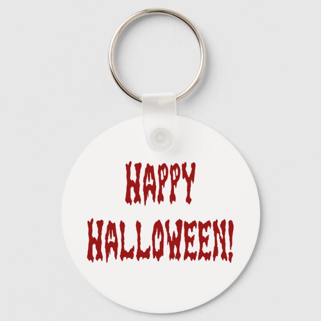 Happy Halloween Gore Text Key Ring (Front)