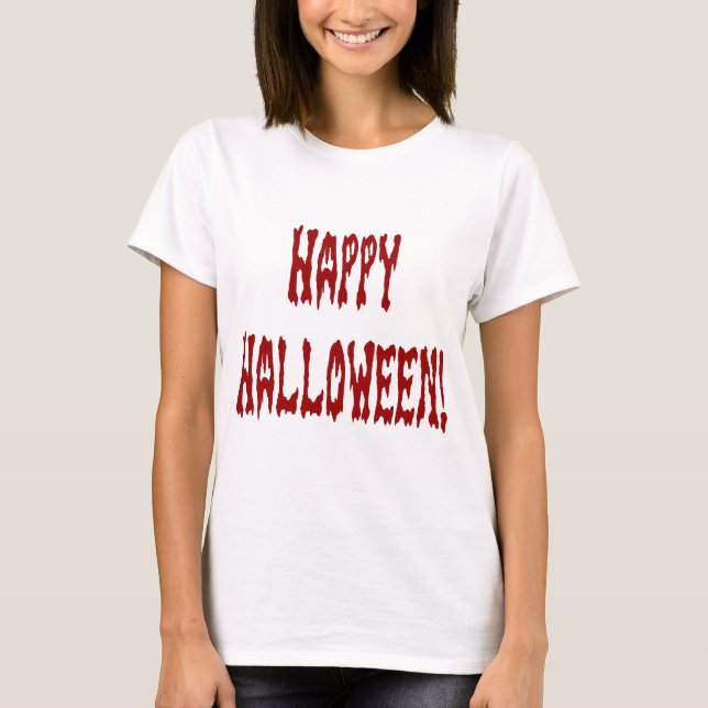 Happy Halloween Gore Text T-Shirt (Front)