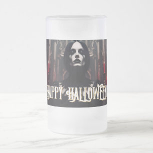 Happy Halloween – Gothic Dark Celebration Frosted Glass Beer Mug