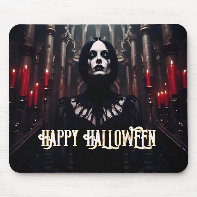 Happy Halloween – Gothic Dark Celebration Mouse Mat (Front)