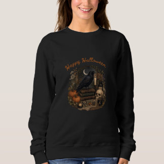 Happy Halloween Gothic Raven Witch Sweatshirt