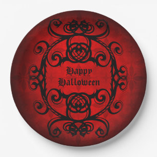 Happy Halloween Gothic style Paper Plate