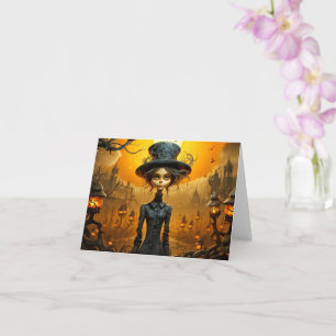 Happy Halloween Gothic Witch Design Card