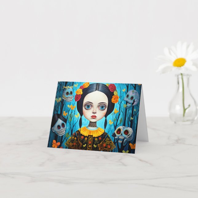 Happy Halloween Gothic Witch Girl Design Card (Small Plant)