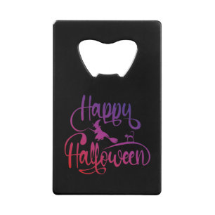 Happy Halloween gradient flying witch cat