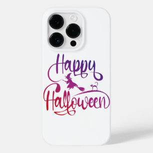 Happy Halloween gradient flying witch cat Case-Mate iPhone 14 Pro Case