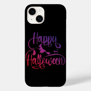 Happy Halloween gradient flying witch cat  Case-Mate iPhone 14 Case