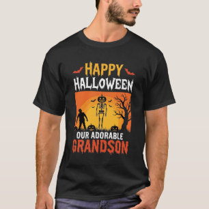 Happy Halloween Grandson Skeleton Pumpkin T-Shirt