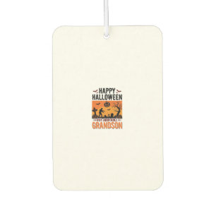 Happy Halloween Grandson Vintage Spooky Shirt Desi Car Air Freshener