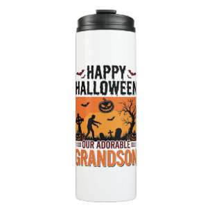 Happy Halloween Grandson Vintage Spooky Shirt Desi Thermal Tumbler