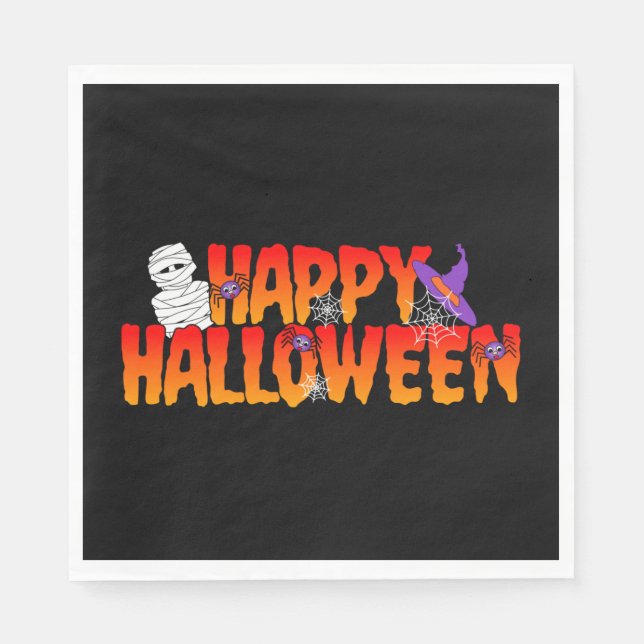 Happy Halloween Graphic Napkin (Front)