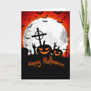 Happy Halloween grave yard Card