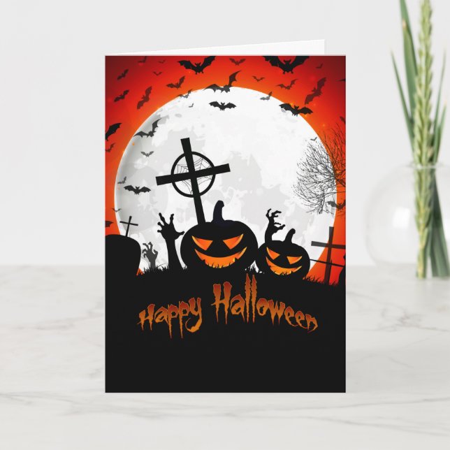 Happy Halloween  grave yard Card (Front)