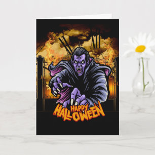 Happy Halloween grave yard Card