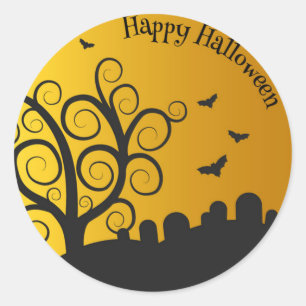 Happy Halloween Graveyard Sticker Seal