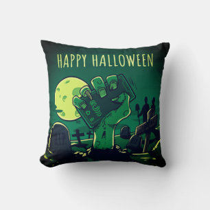Happy Halloween Graveyard Zombie Hand Cushion