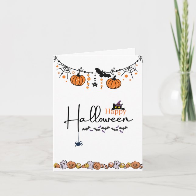 Happy Halloween Greeting Card Cute Spooky card (Front)